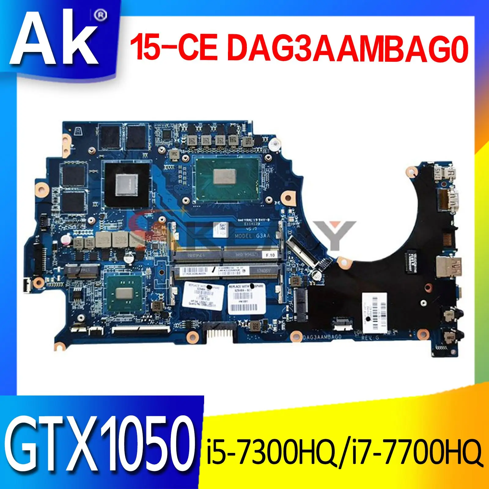 

Материнская плата для ноутбука HP OMEN 15-CE, материнская плата со стандартным процессором i7-7700HQ GTX1050, 4 Гб GPU, материнская плата DAG3AAMBAG0