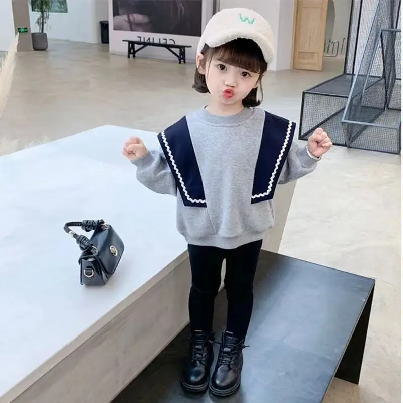 

2023 autumn winters with western style female baby wind upset han edition add wool fleece small girl children's coat