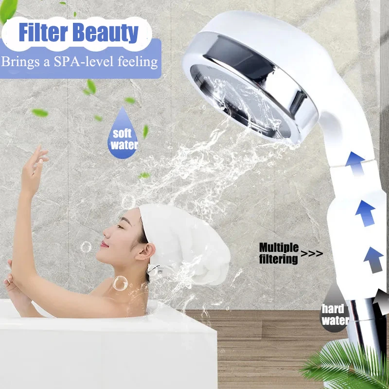 

Water Saving Shower Head Increase Water Pressure Shower Heads Round ABS Filter Beauty SPA Shower heads Rainfall Shower head