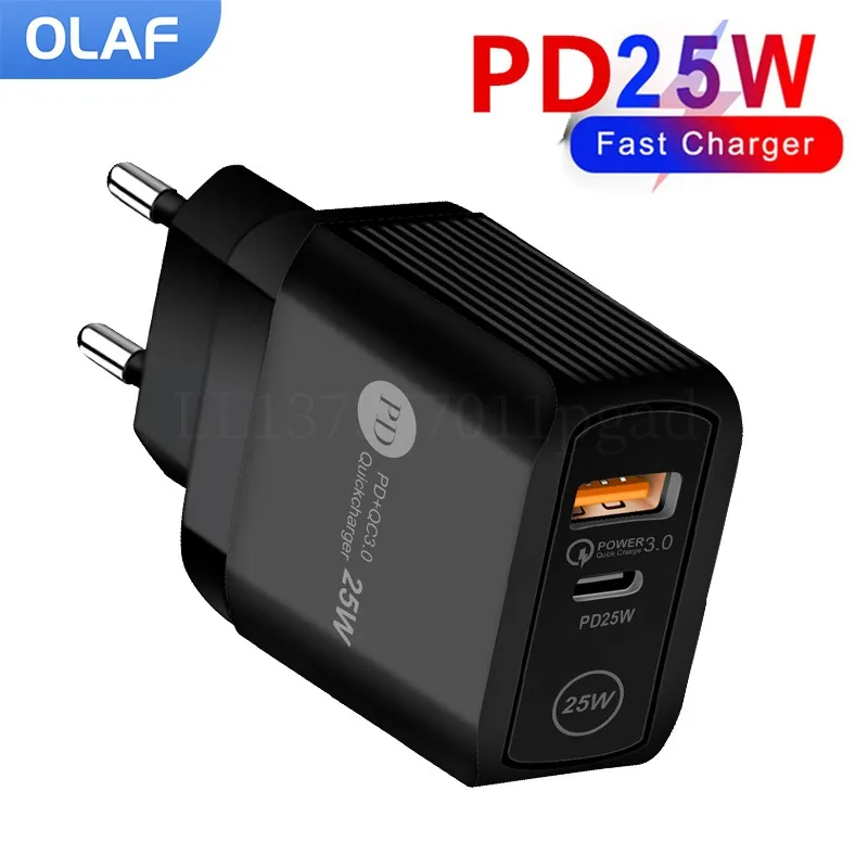 

Зарядное устройство USB Type C, 25 Вт, быстрая зарядка PD для телефонов, QC 3,0, быстрое зарядное устройство для iPhone 14, 13, Xiaomi 12, Samsung, Huawei, зарядное устро...
