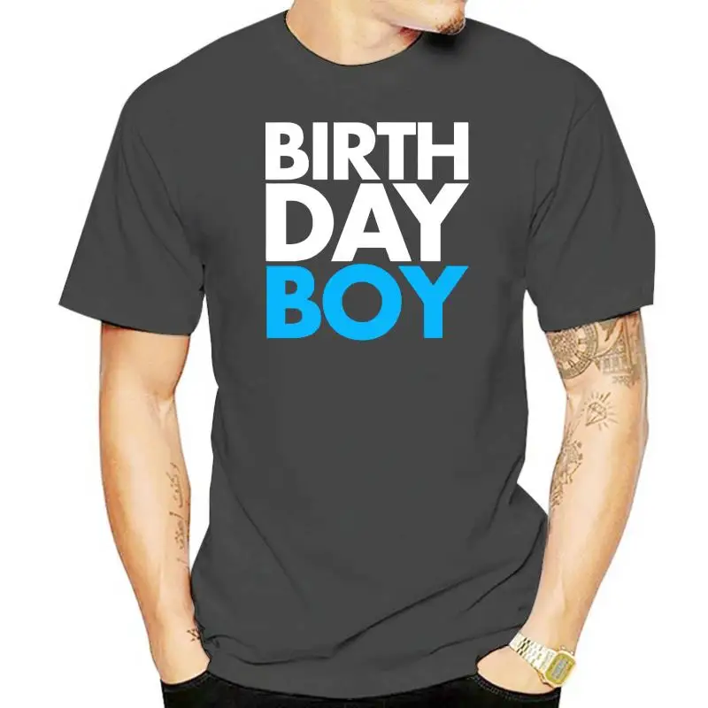 

Birthday Boy Blue Celebration Party T-Shirt Slim Fit Top T-Shirts Fashion Tops Shirts Cotton Men Preppy Style