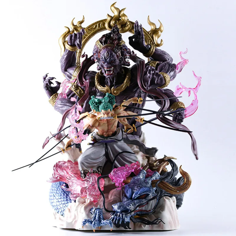 

One Piece Anime Figure Roronoa Zoro Nine Knives Flow Asura Zoro Action Figures 47cm PVC Collection Statue Model Toys For Gifts