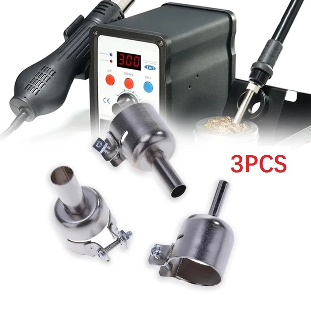 

3pcs 3/5/8/mm Universal Nozzles Soldering Station Hot Air Stations Nozzles For 850 852D 898 Soldering Station