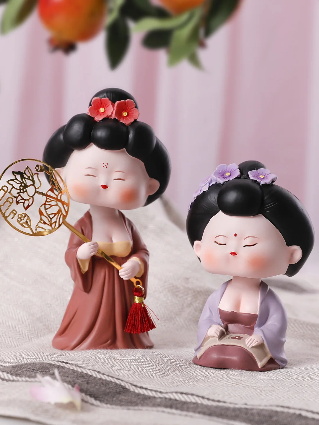 

Tang Shi Girl Court Decoration Series Antique Doll Creative Chinese Style Crafts Home Furnishing Decorative Shaking Head Gift