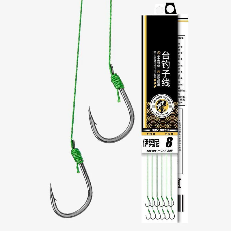 

6Pcs/Lot Double Hooks Fishing Hook japan with snap rolling swivel Anti-bite fishing Nylon line saltwater Fishing accessories