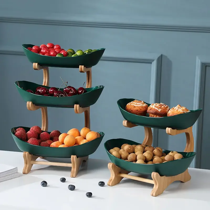 

Домашняя пластиковая двухслойная тарелка для фруктов в гостиную, необычная Современная корзина для сушеных фруктов, блюдо для конфет