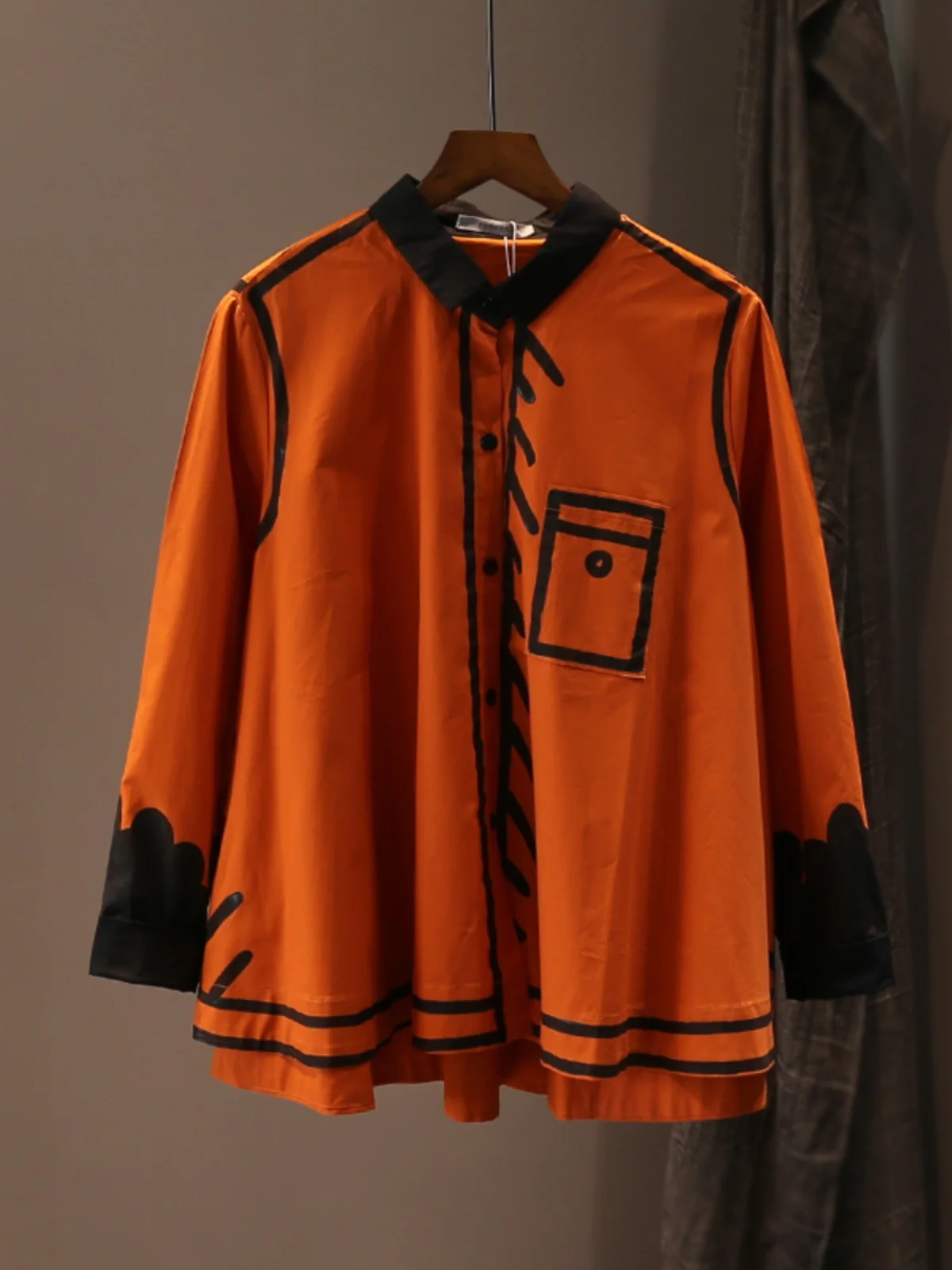 Осень 2024 элегантные универсальные художественные рубашки с длинными рукавами и