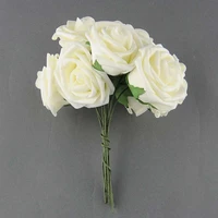 10 pcs bunch beautiful artificial rose flowers wedding bridal bouquet prom rome xh8z