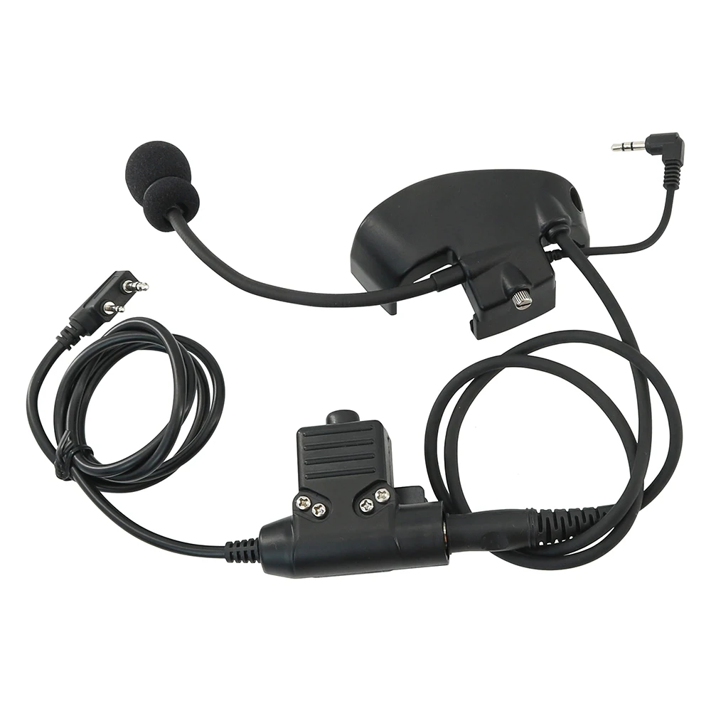 Sport Shooting Earmuff Adapter Microphone Kit + U94 Kenwood PTT for Howard Leight Impact Sport Tactical Airsoft Shooting Headset