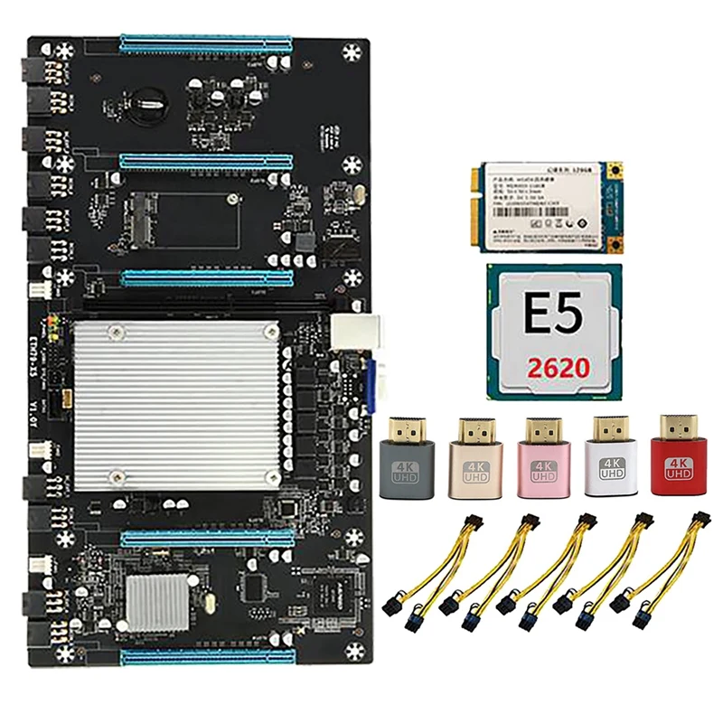 

Семейная материнская плата для майнинга BTC с процессором E5 2620 + 128G SSD + Виртуальный дисплей + кабель питания LGA2011 DDR3 ОЗУ 5 PCIE16X 65 мм