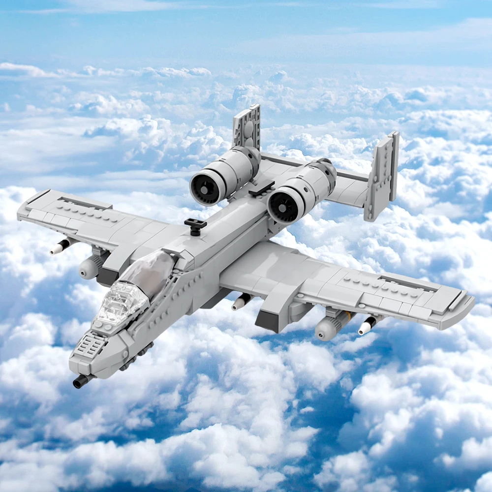 Gobricks Moc A-10 Thunderbolt II Fighter Bricks Модель США Военный истребитель Строительные блоки