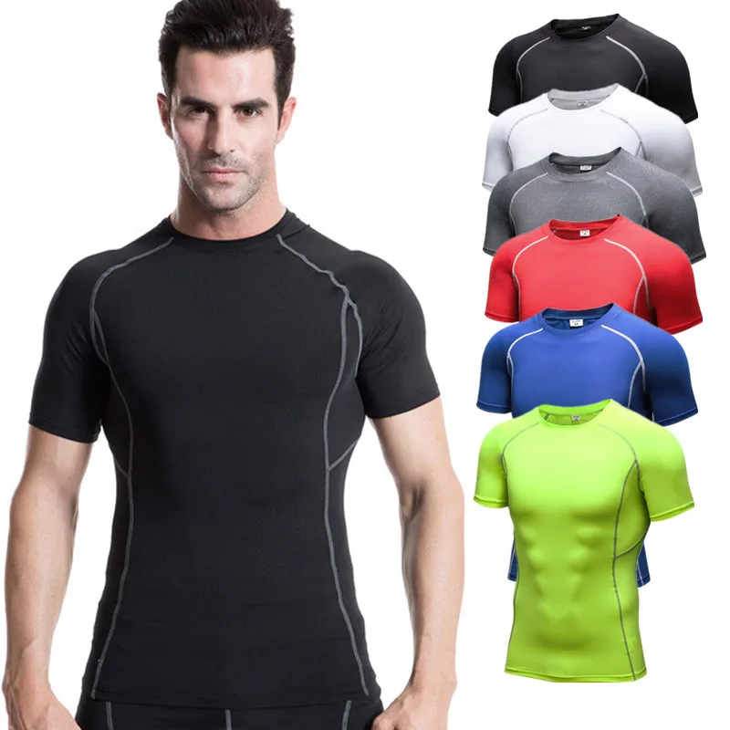

Men PRO Sport T Shirts Compression Boy Exercise Perspiration Tights Cycling Basketball Training Fitness Running Top Sweatshirts