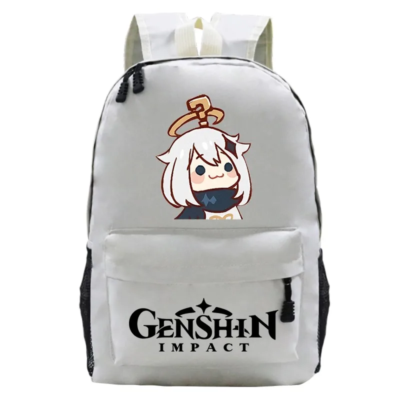 

Genshin Impact Fashion Backpack Canvas Hu Tao Kawaii Backpack Shoulder Bag New School Bag Teenager Girls School Backapck Female