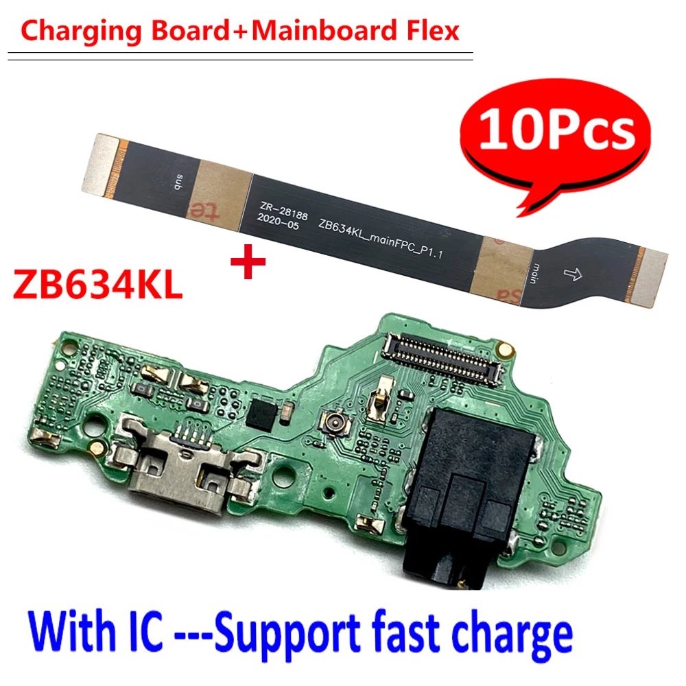 

10Pcs，NEW USB Charging Port Dock Board Connector Main Motherboard Flex Cable Parts For Asus Zenfone Max Plus (M2) ZB634KL A001D