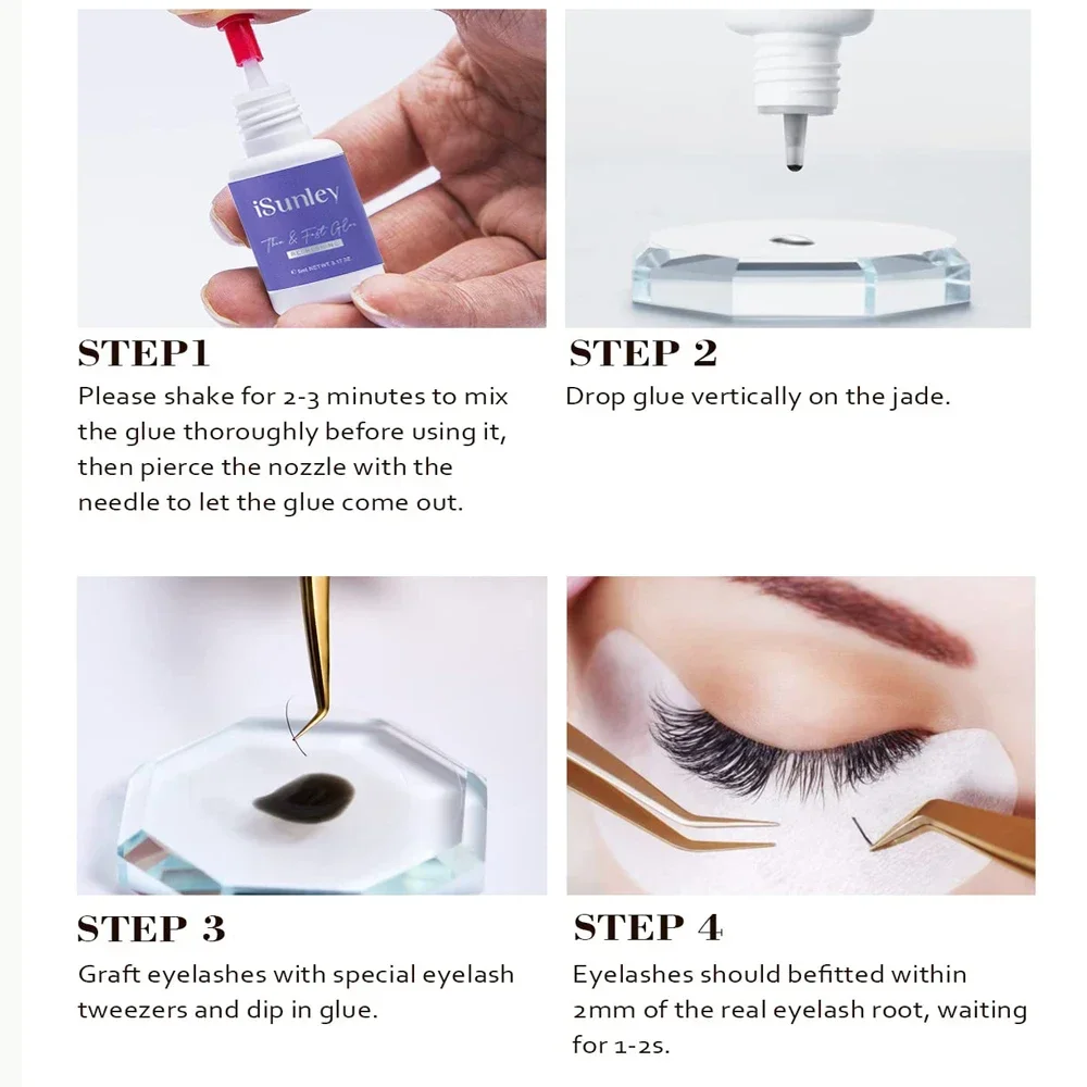 Isunley новый клей для наращивания ресниц 0 5-1S быстросохнущий накладных 5-8 ложек