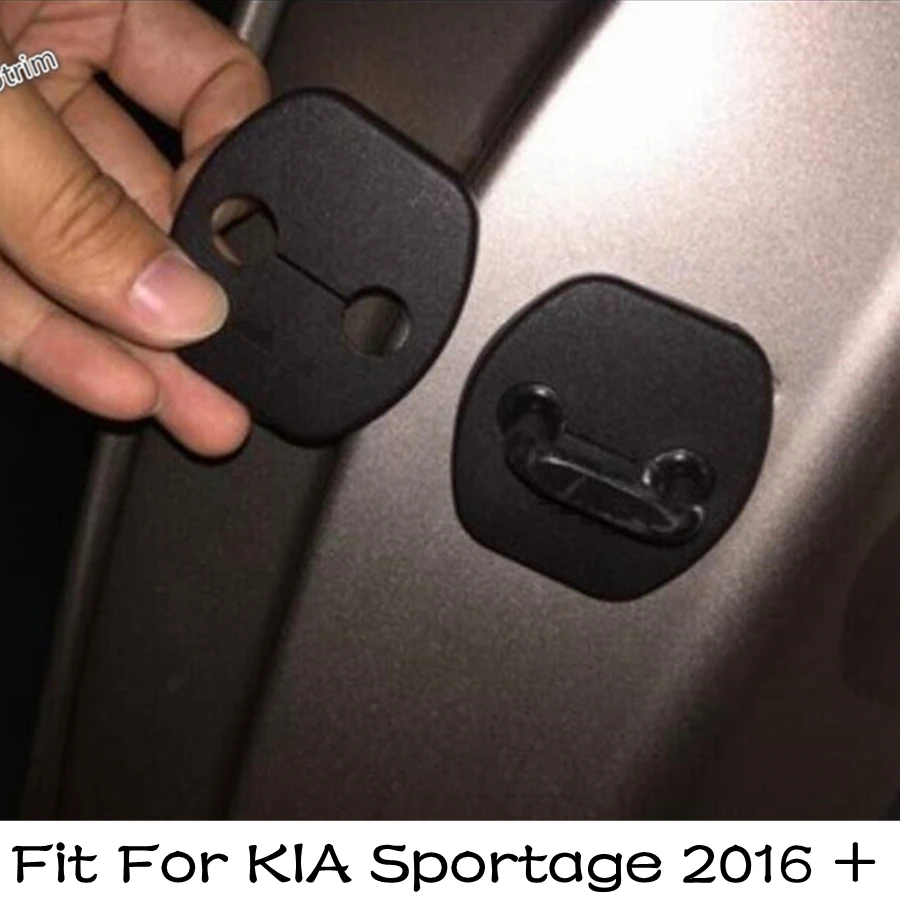 

Inner Door Lock Buckle Panel Cover Trim 4PCS Fit For KIA Sportage 2016 - 2020 Plastic Black Interior Refit Kit Accessories
