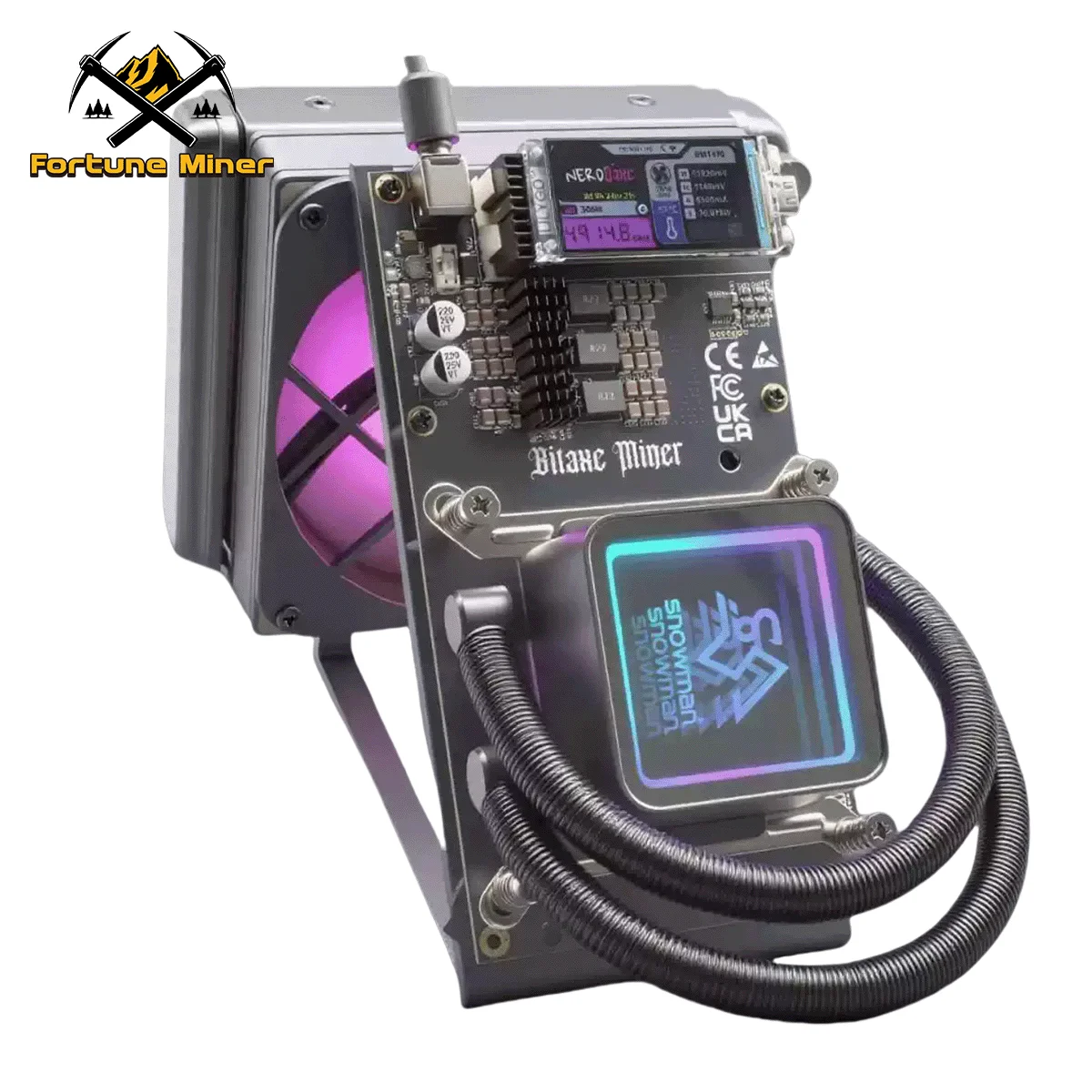 Фото Bitaxe NerdQaxe++ Hydro 4,8TH/s 75 Вт Bitcoin Miner BM1370 Asic Chip BTC Crypto Mining Бесшумная модель с водяным охлаждением и блоком питания №1
