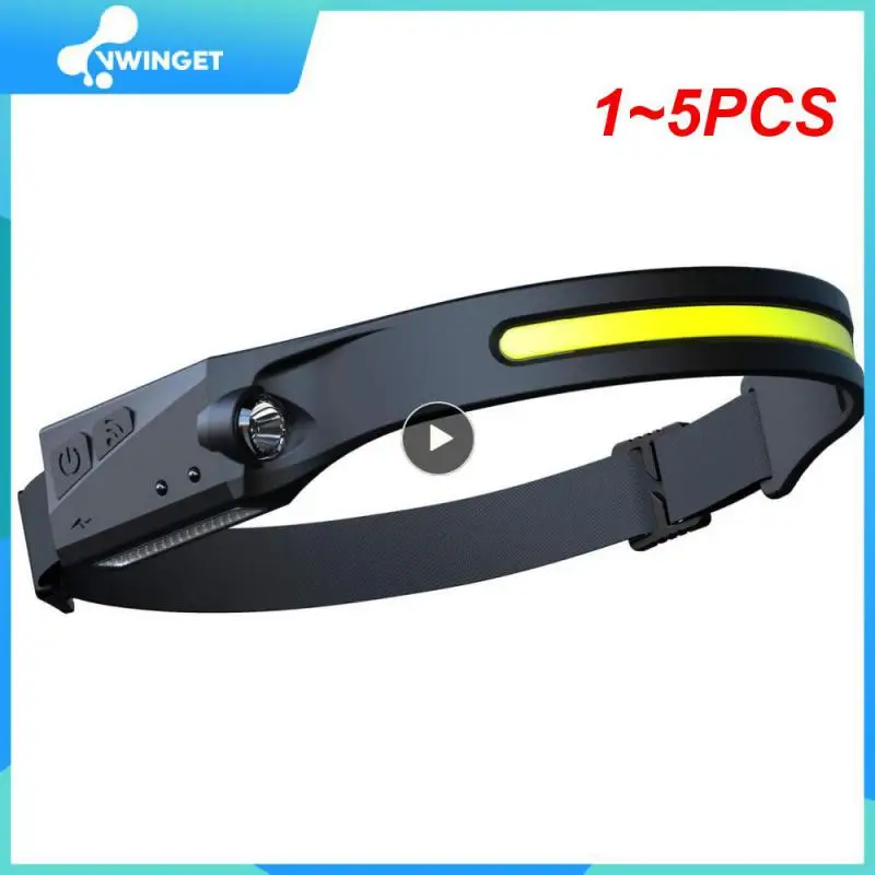 

Индукционный налобный фонарь, Головной фонарь со встроенным аккумулятором, зарядка через USB, работает от 1 до 5 шт.