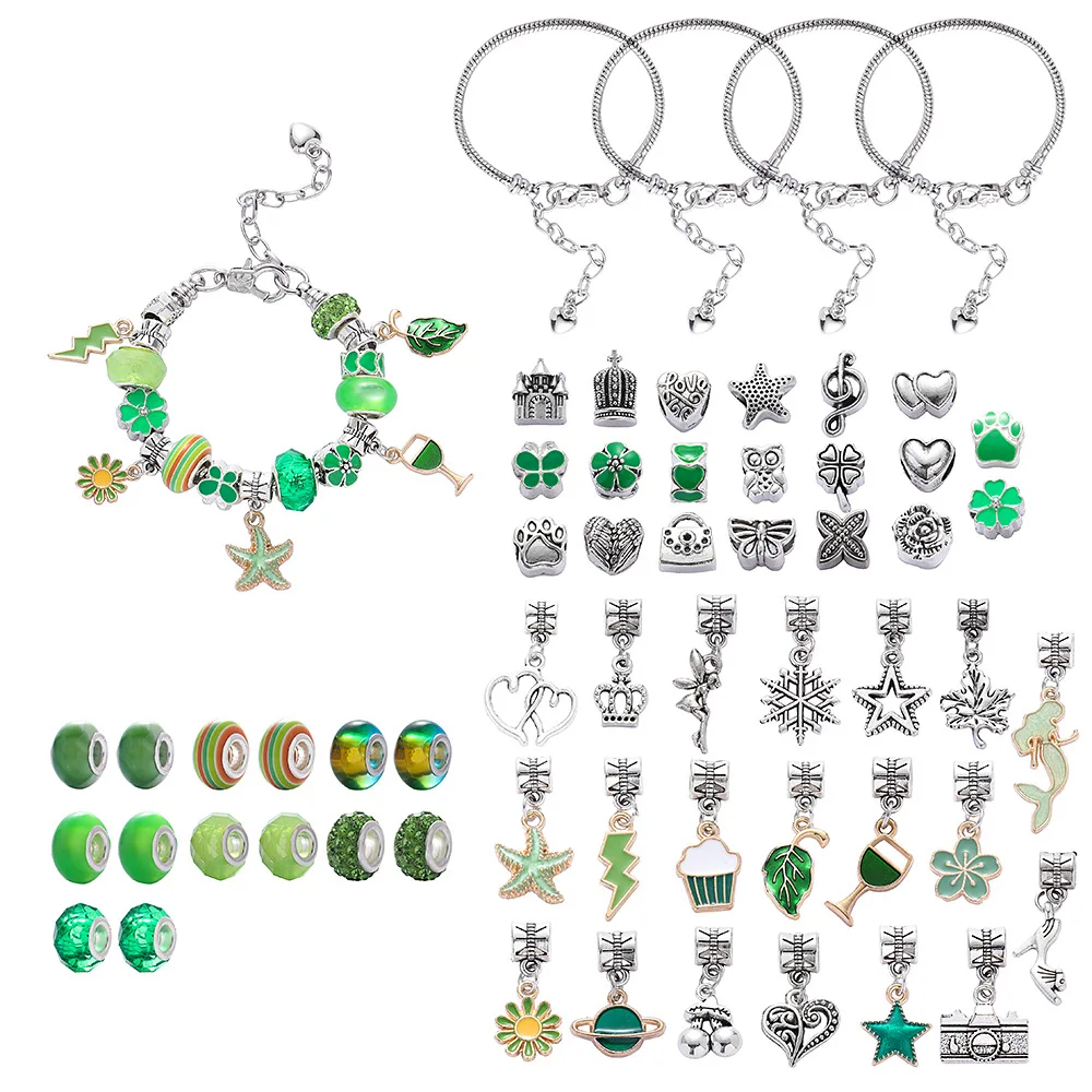 

Bracelet Kit for Women DIY Jewelry Making Accessories Metal Charms Set for Kids Trend Hand String Handmade Beads Bracelet