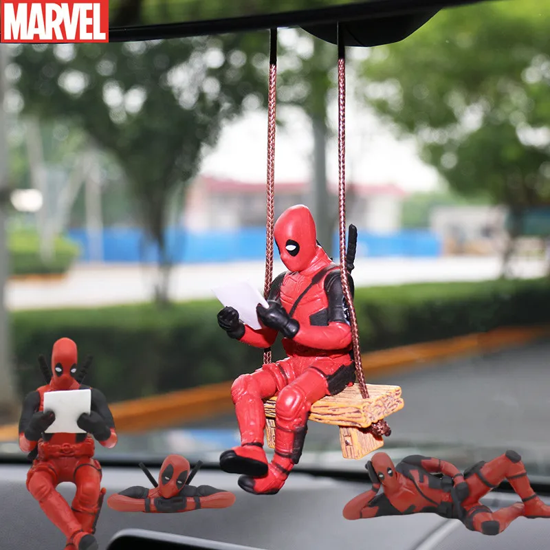 Disney X-man Deadpool Anime Figure Car Pendant Rearview Mirror Doll Hanger Interior Decor Toy |
