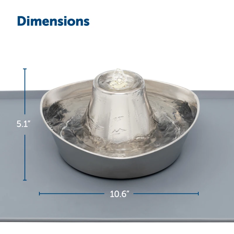 

Stainless Pet Fountain, Automatic Dog and Cat Water Bowl, 60 oz