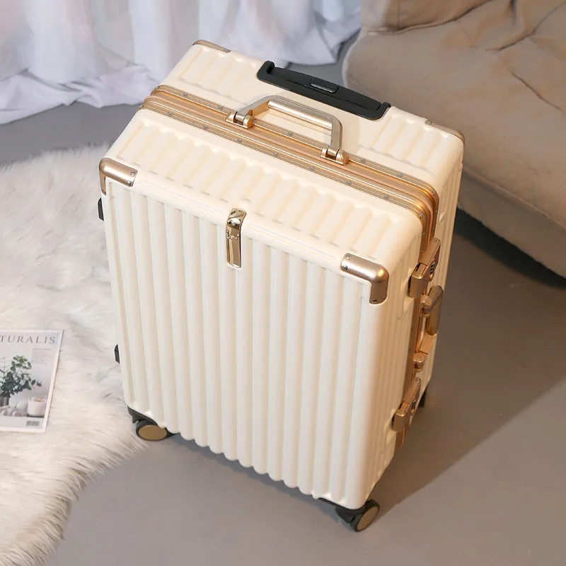

Trolley Case Luggage Aluminum Frame Large Capacity Travel Case Silent Universal Wheel Women And Men's Password Portable Luggage