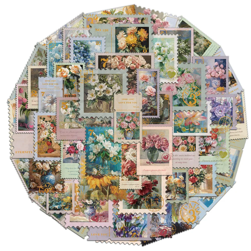 50 Шт. Уникальные Креативные Наклейки В Цветочном Стиле Декоративные Ручной