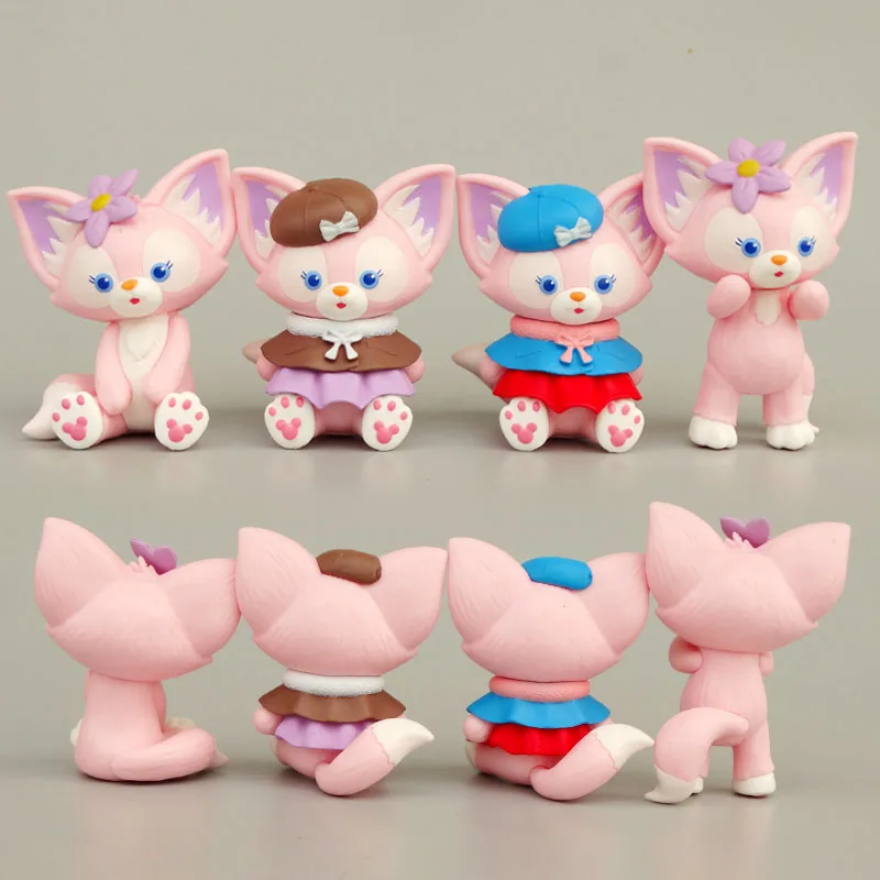 

4Pcs/Set Anime Disney Kawaii LinaBell Fox Action Figures Figure Model Toys LinaBell Gifts for Children