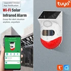 Tuya WiFi Солнечная инфракрасная сигнализация, беспроводное приложение, управление, уличный детектор движения IP67, водонепроницаемый, умный PIR датчик, Домашняя безопасность