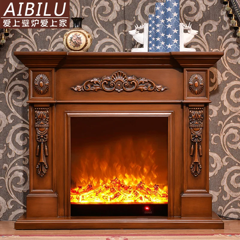 Европейский камин 1 м/1 2 м цвета слоновой кости каминный шкаф из цельного дерева