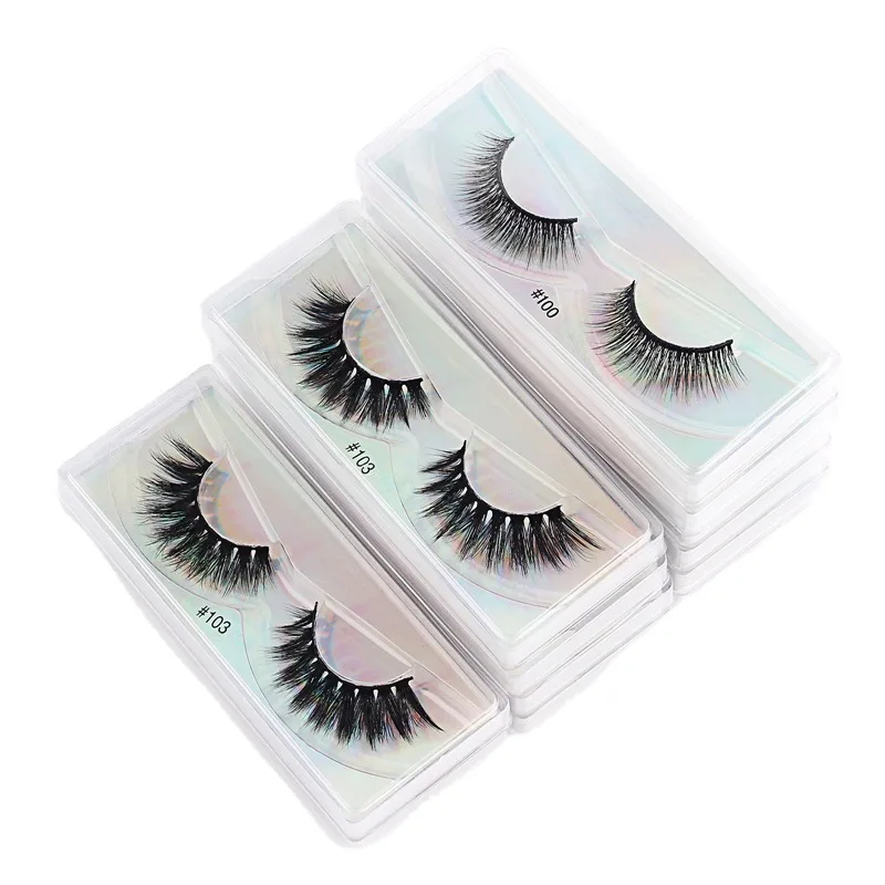 

3D Reusable Mink Fluffy Eyelashes Handmake Makeup Lashes Natural False Eye Lashes Volume Fake Cilias With Free Brushes 1 pair