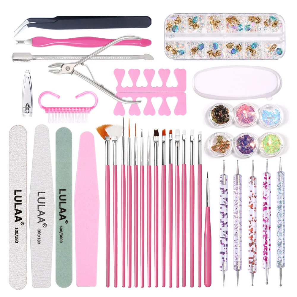 

CNHIDS Nail Set kits Nail Art Brush Design Tip Painting Drawing Carving Dotting Pen Acrylic Gel UV Polish Manicure Tools