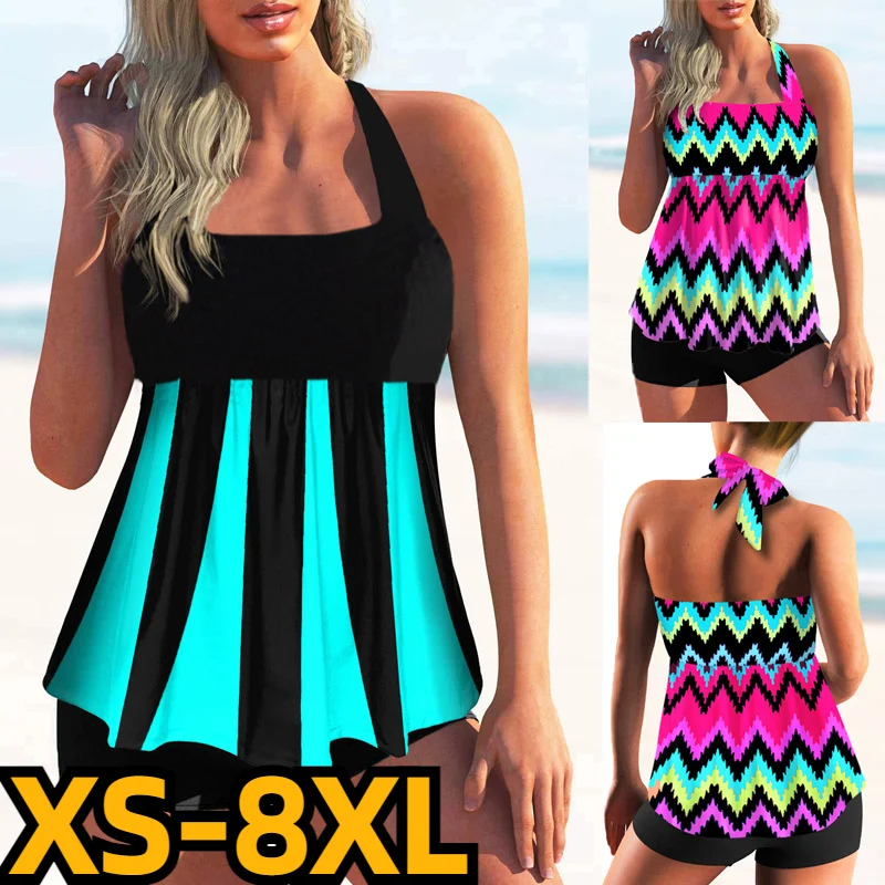 

Новинка лета 2023, женские сексуальные танкини из двух частей, модные монокини с высокой талией, новый дизайн, пляжная одежда с принтом, купальник, модное бикини