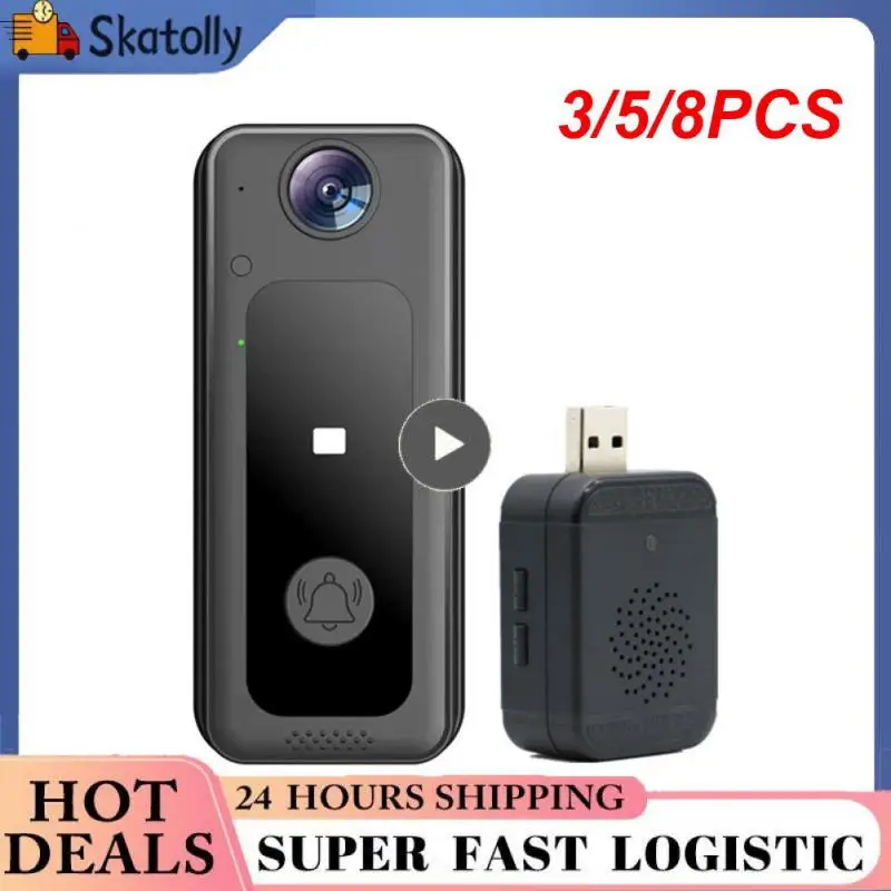 

3/5/8PCS 400mah Door Bell Ring Wireless High Quality Two-way Talk Door Bell 2.4g Wi-fi Connection Million Hd Pixels