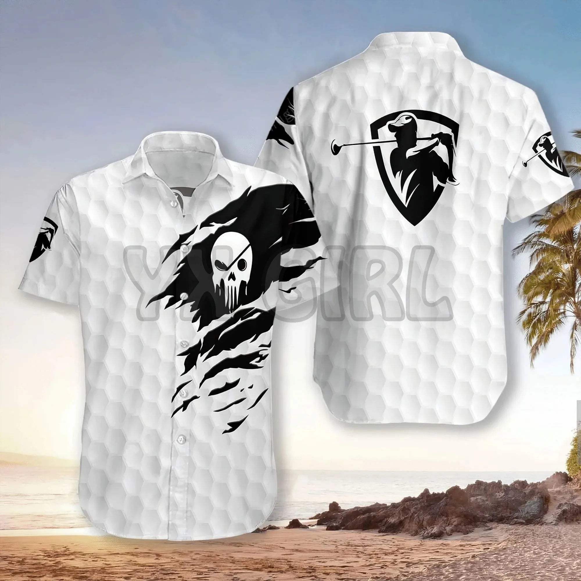 Baseball And Skull 3D All Over Printed Hawaiian Shirt Men's For Women's Harajuku Casual Shirt Unisex