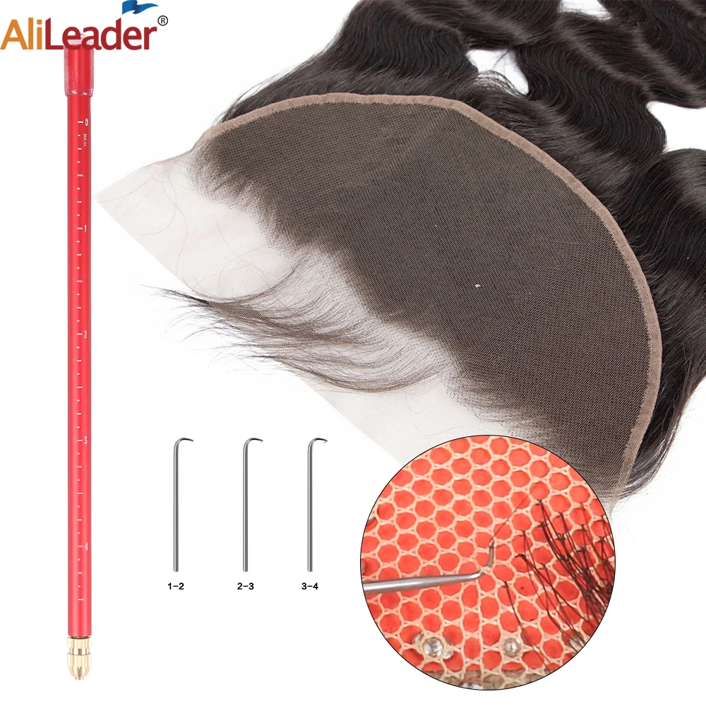 

Hair Extension Ventilating Needles For Lace Wig Closure Lace Wig Ventilating Needle And 4*4/13*4/1Yard Lace Net Wig Making Kit