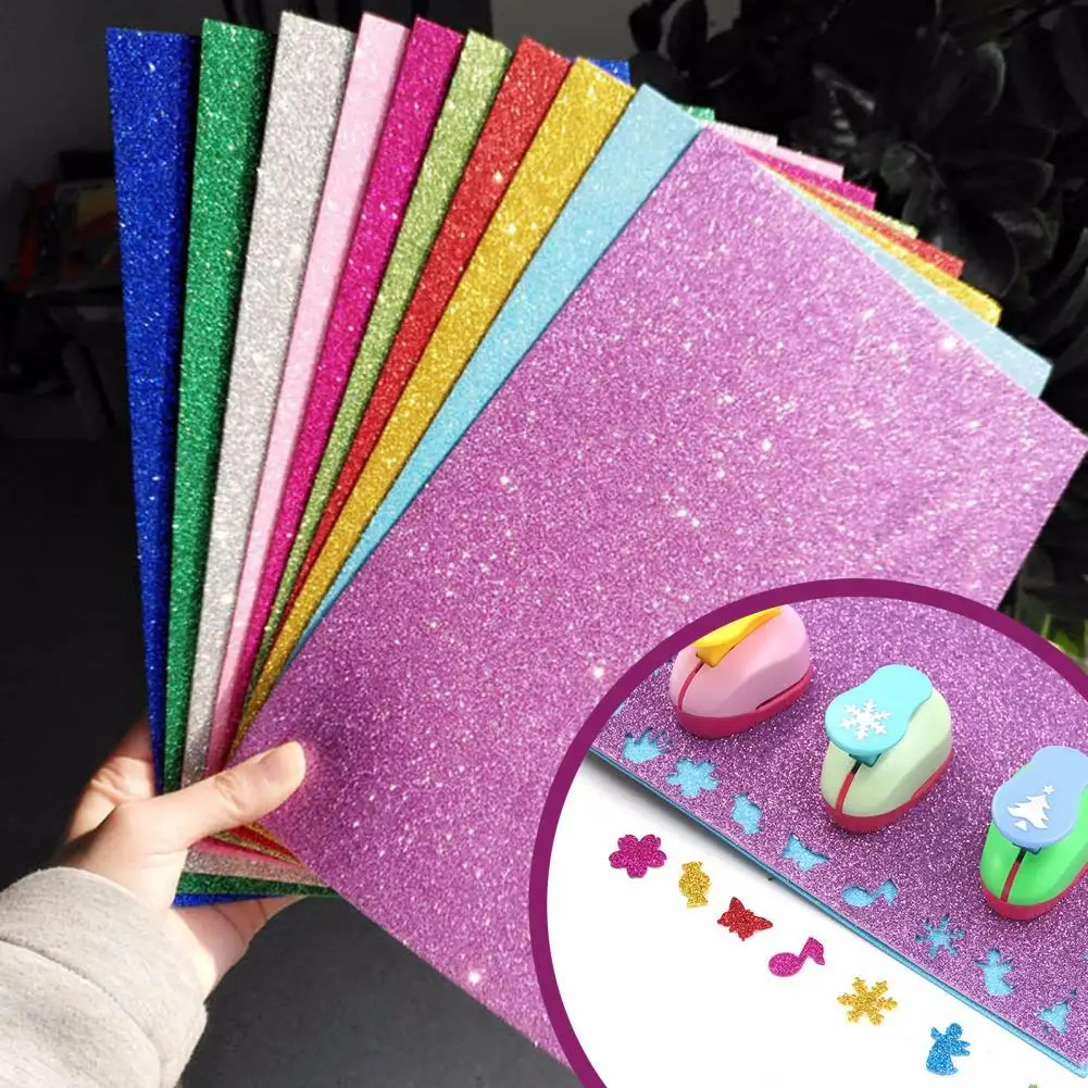 

Durable 10Pcs Modern Soft Craft Cardstock Paper Lightweight Craft Paper Glitter for Birthday