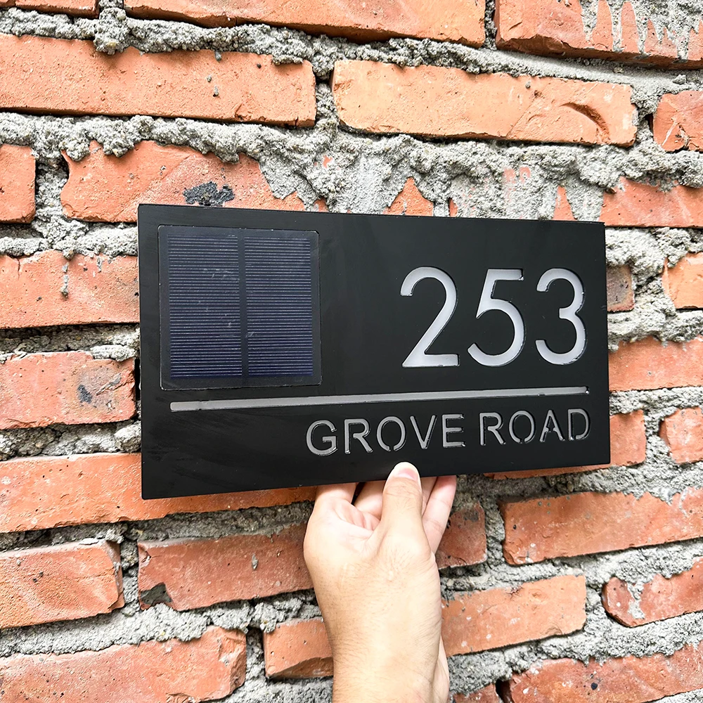 Персонализированный светодиодный солнечный внешний номер дома уличная