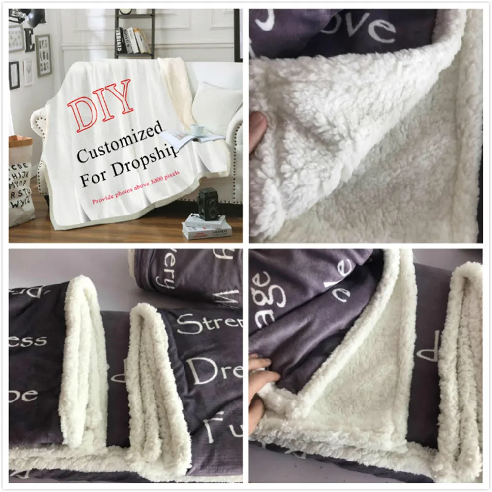 Custom DIY Print Sherpa Blanket Colorful Flower Throw Blanket Green Blue Bedspreads Paisley Gothic Bedding Sofa Cover