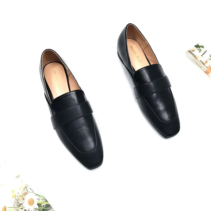 

Туфли женские с закрытым носком, повседневные кроссовки на плоской подошве, лоферы с квадратным носком и мехом, удобные резиновые, без засте...