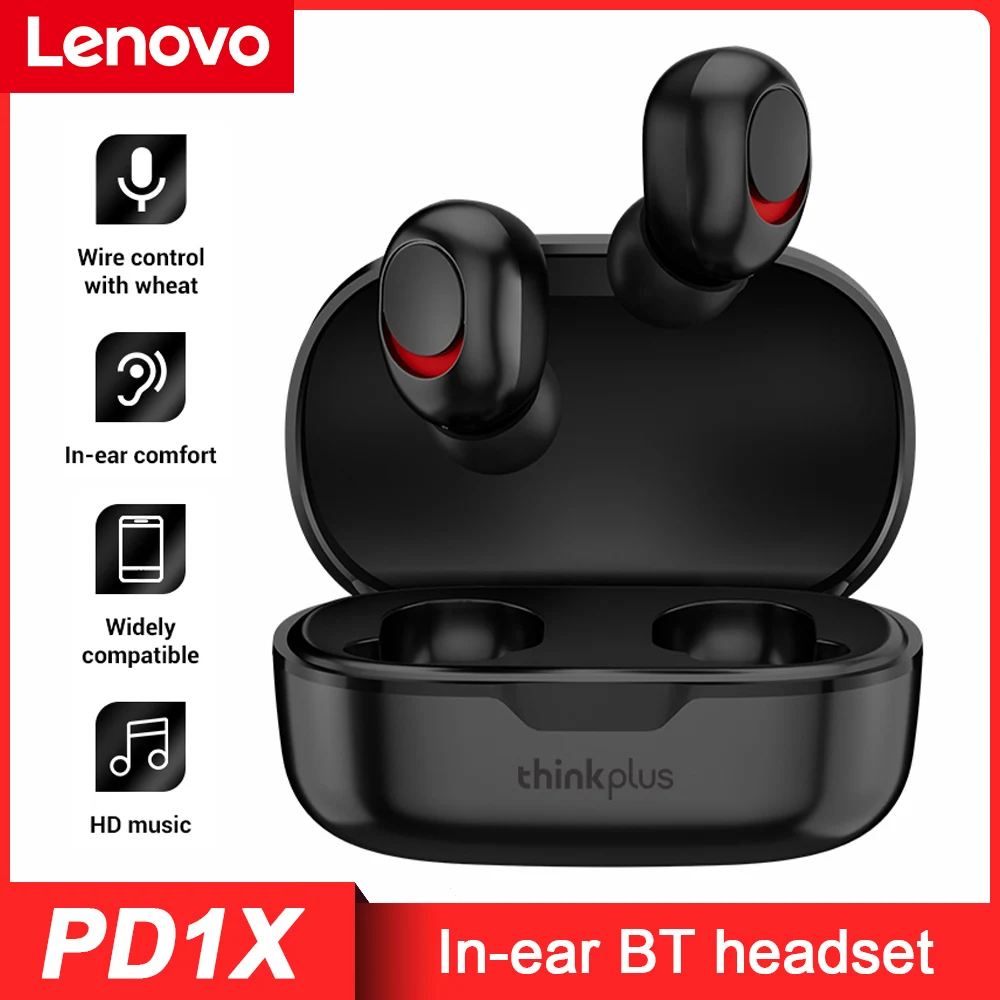 

Беспроводные мини-наушники Lenovo PD1X, водонепроницаемые спортивные наушники, игровая стереогарнитура с музыкой, Bluetooth-совместимые наушники