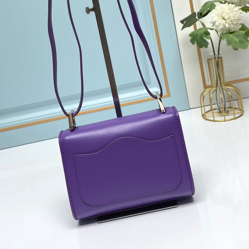2023 New Women's Bag Fashion Zero Wallet Solid Cowhide Simple Crossbody Bag Handbag Mini Square Bag Casual Women's Shoulder Bag