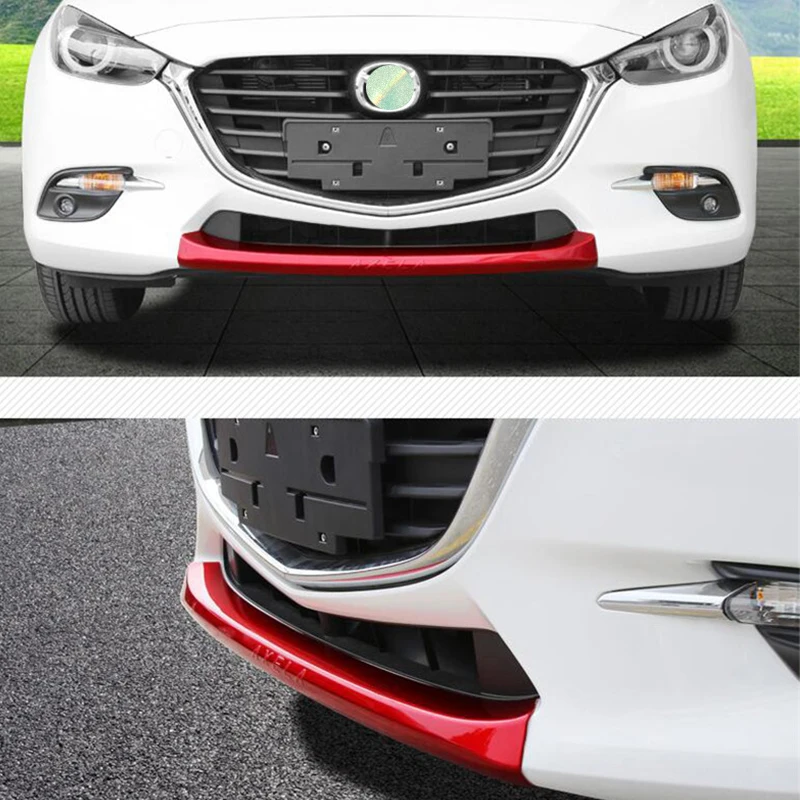 

For Mazda 3 ABS Front Bumper Trim Strip Diffuser Lip 2017 2018 Mazda3 M3 Decoration Grille Accessories Refit Body Kit