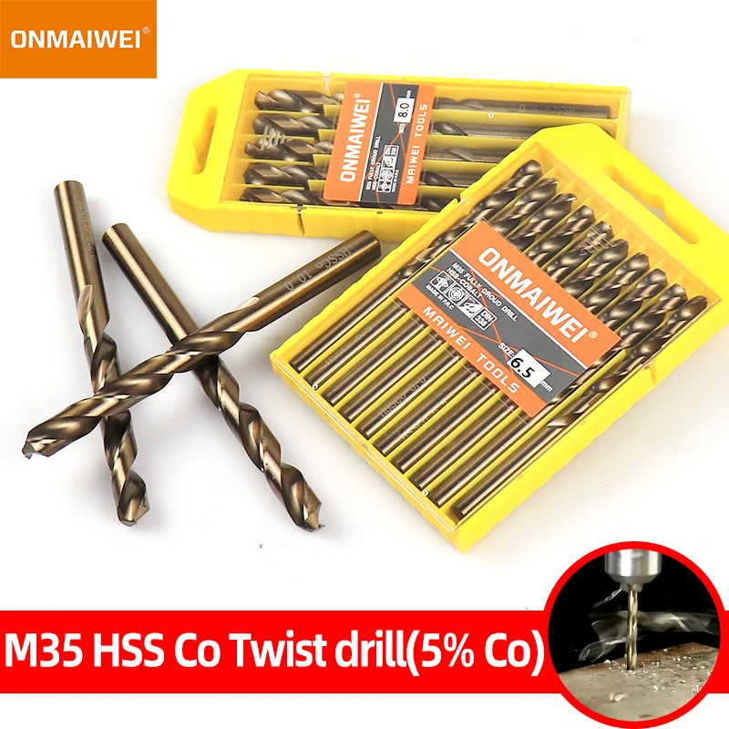 1-13mm HSS M35 Cobalt Twist Drill Bit Set Solid Tungsten Bits For Stainless Steel Aluminum Iron Wood Metal Drill