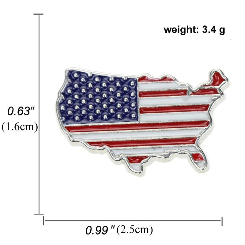 VOIKUKKA Jewelry United States France Italy Australia Map Shape National Flag Brooch Backpack Accessories Hot sale Wholesale images - 6