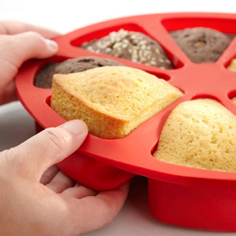 

Silicone Baking Cake Mold 8 Cavity DIY Baking Pastry Scone Pans Tools Microwave Bakeware Molds Baking Kitchen Triangle Tools