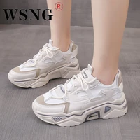 2022 springautumn fashion mesh breathable sneakers fashion designer women flat lace up running shoes trend walking sneakers