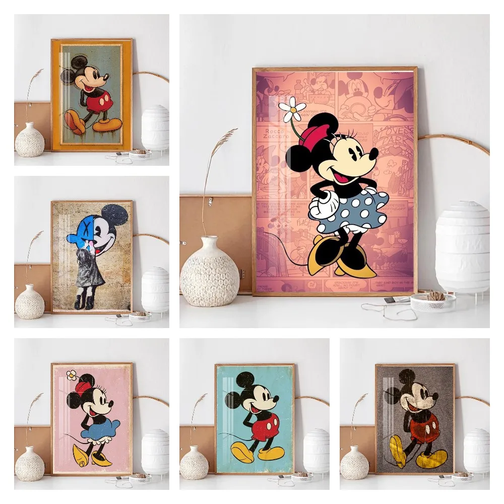 

Mickey Mouse Disney Canvas Painting Animated Character Poster and Print Wall Art Picture for Living Room Decor Cuadros Kids Gift