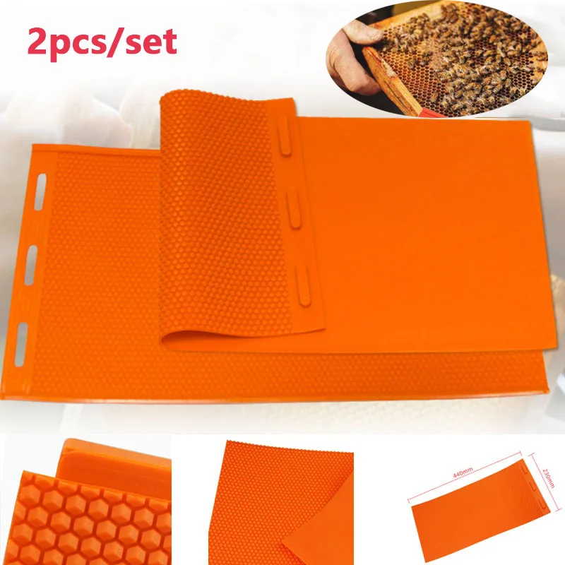 

2pcs/set Beekeeping Equipment Beeswax Sheet Silicone Nest Foundation Bee Rubber Nest Foundation Tablet Machine Bee Keeping Tool