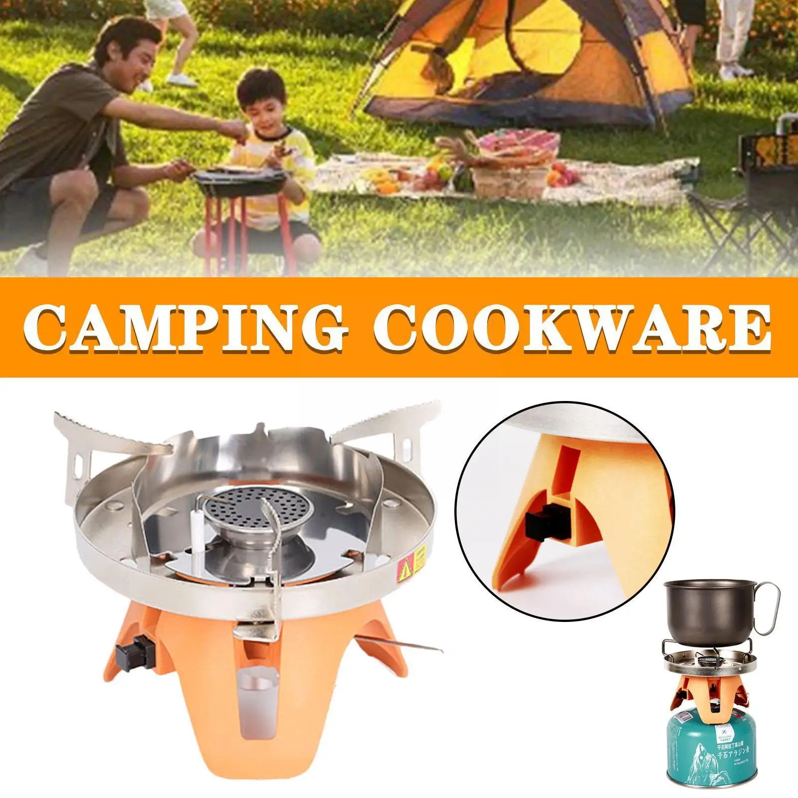 

Новая Полка для туристической плиты, газовая печь, уличная портативная плита с двойной горелкой, плита для кемпинга, легкая варочная поверх...